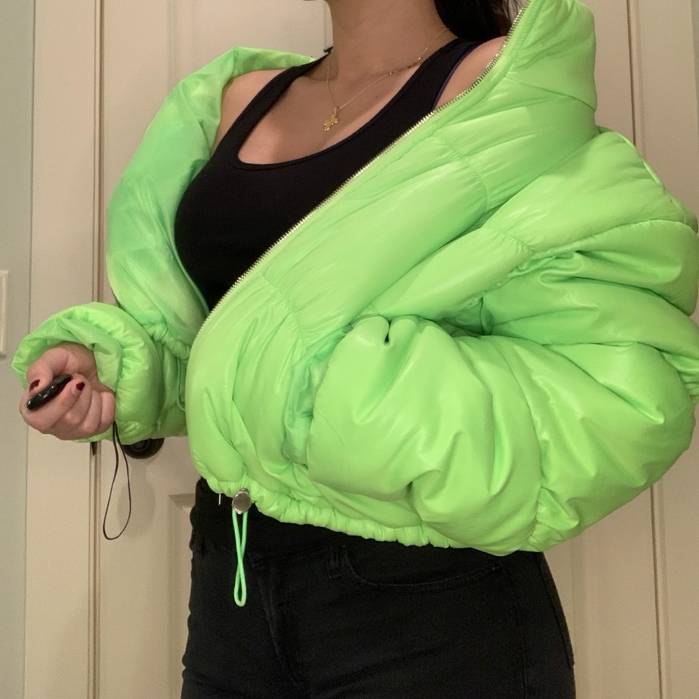 PrettyLittleThing Neon Green Puffer Jacket